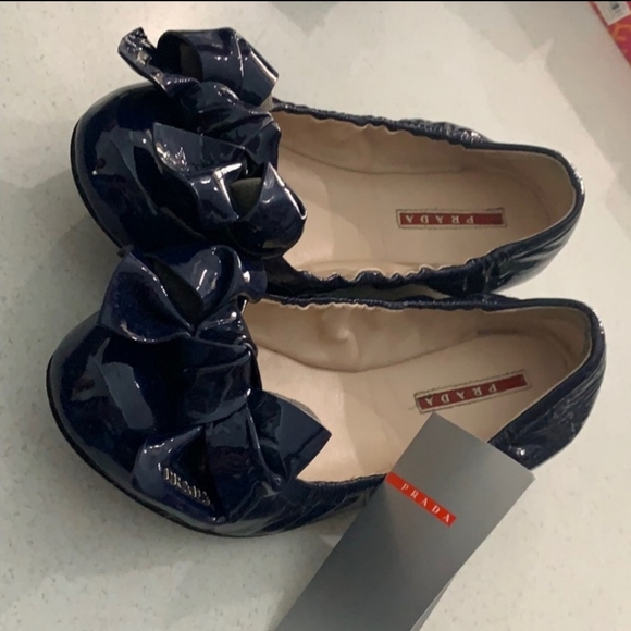 Prada Calzature Donna Navy Leather Shoes 8 - Picture 8 of 8